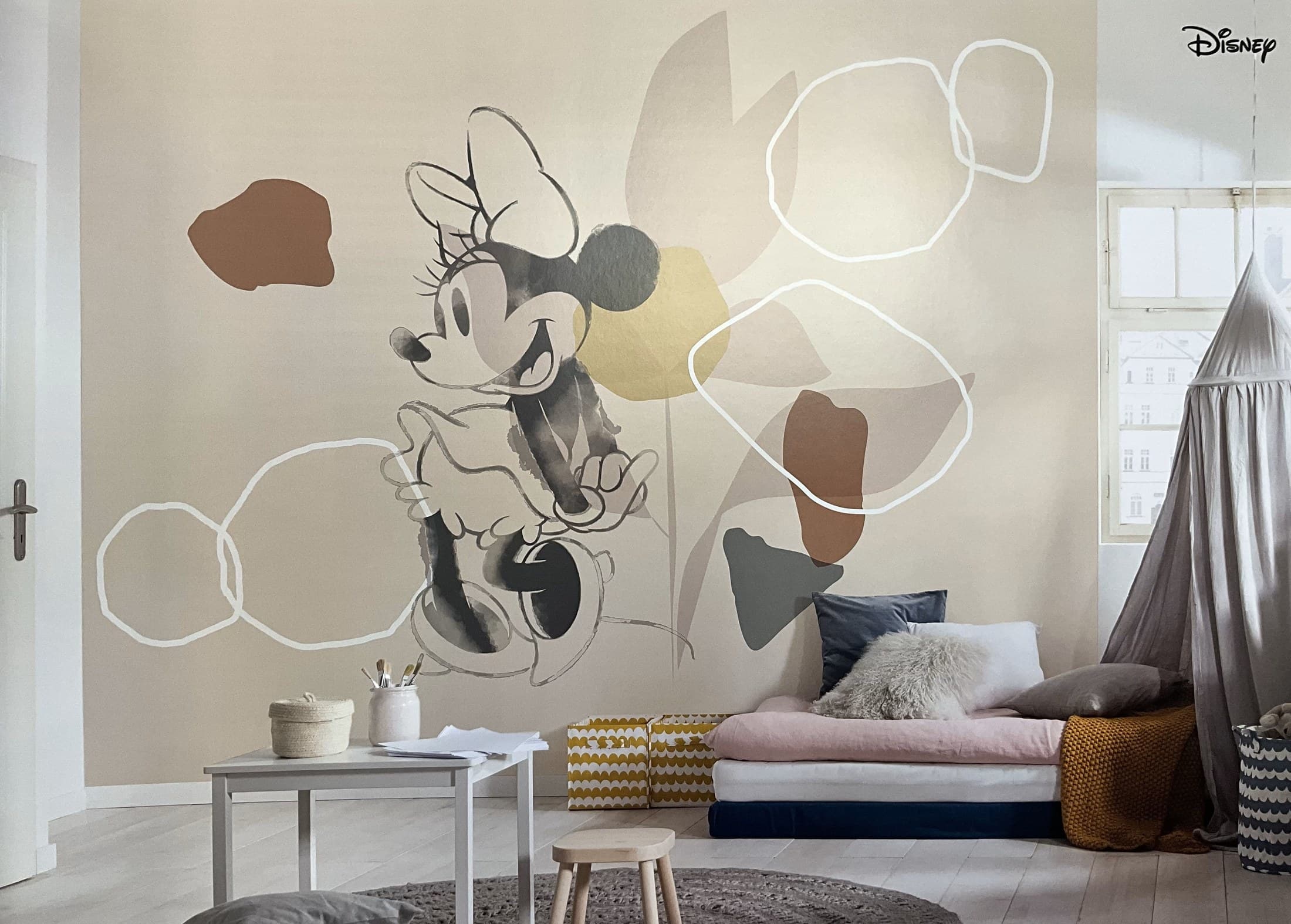 Carta da parati per cameretta MINNIE SOFT SHAPES
